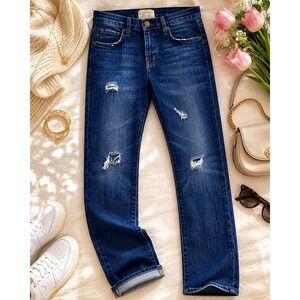 Current / Elliott 1957 The Boyfriend Blue Jeans, Distressed Style, Size 23‎